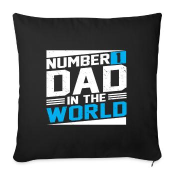 no1 papa du monde - Housse de coussin décorative 45 x 45 cm - noir - Devant