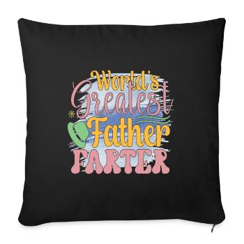 My father is my hero - Sofa pillowcase 17,3'' x 17,3'' (45 x 45 cm) - black - Front