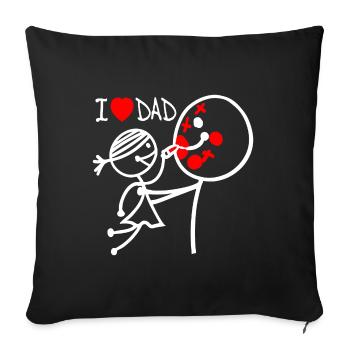 i love dad EN - Sofa pillowcase 17,3'' x 17,3'' (45 x 45 cm) - black - Front