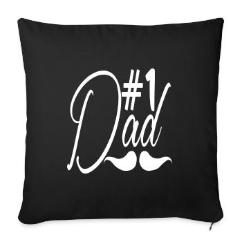 no1 papa du monde - Housse de coussin décorative 45 x 45 cm - noir - Devant