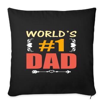 no1 papa du monde - Housse de coussin décorative 45 x 45 cm - noir - Devant