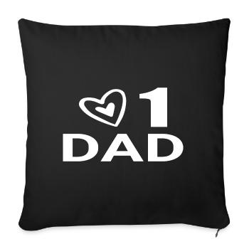no1 papa du monde - Housse de coussin décorative 45 x 45 cm - noir - Devant