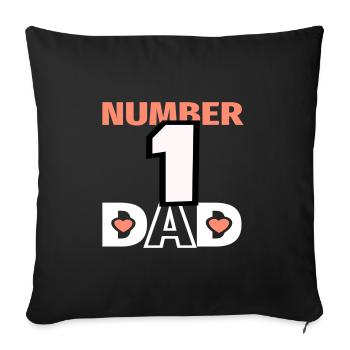 no1 papa du monde - Housse de coussin décorative 45 x 45 cm - noir - Devant