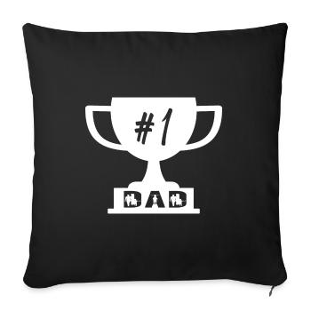 no1 papa du monde - Housse de coussin décorative 45 x 45 cm - noir - Devant