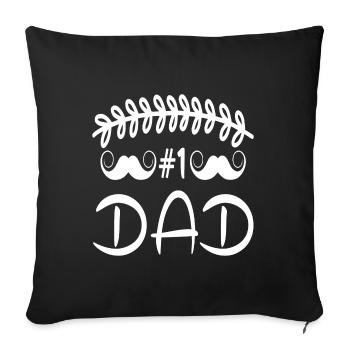 no1 papa du monde - Housse de coussin décorative 45 x 45 cm - noir - Devant
