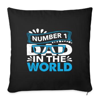 no1 papa du monde - Housse de coussin décorative 45 x 45 cm - noir - Devant
