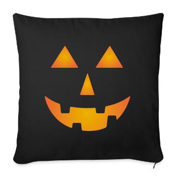 Helloween Pumpkin Face Creepy Costume - Sofa pillowcase 17,3'' x 17,3'' (45 x 45 cm) - black - Front