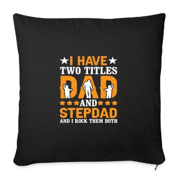 Stiefvater Papa - Sofakissenbezug 45 x 45 cm - Schwarz - Vorne