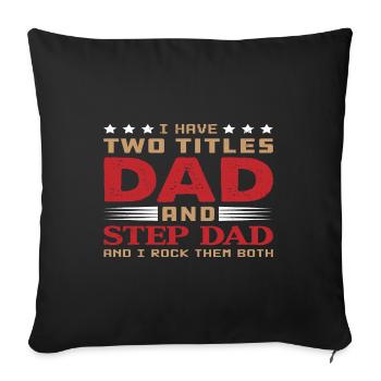 Stiefvater Papa - Sofakissenbezug 45 x 45 cm - Schwarz - Vorne