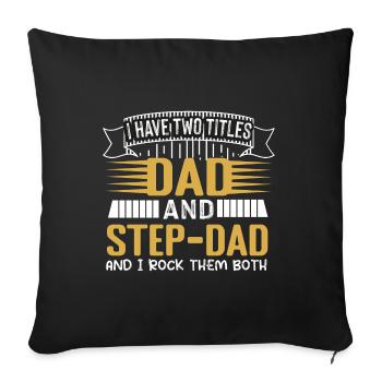 Stiefvater Papa - Sofakissenbezug 45 x 45 cm - Schwarz - Vorne