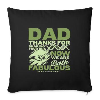 Drôle de forme de cadeau de fête des pères pour le fils et la fille - Housse de coussin décorative 45 x 45 cm - noir - Devant