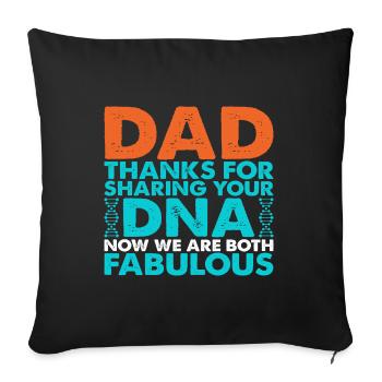Drôle de forme de cadeau de fête des pères pour le fils et la fille - Housse de coussin décorative 45 x 45 cm - noir - Devant