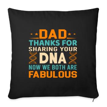 Drôle de forme de cadeau de fête des pères pour le fils et la fille - Housse de coussin décorative 45 x 45 cm - noir - Devant