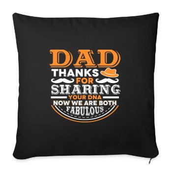 Drôle de forme de cadeau de fête des pères pour le fils et la fille - Housse de coussin décorative 45 x 45 cm - noir - Devant