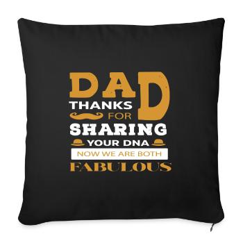 Drôle de forme de cadeau de fête des pères pour le fils et la fille - Housse de coussin décorative 45 x 45 cm - noir - Devant