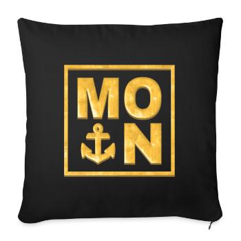 MOIN Anker Gold - Sofakissenbezug 45 x 45 cm - Schwarz - Vorne
