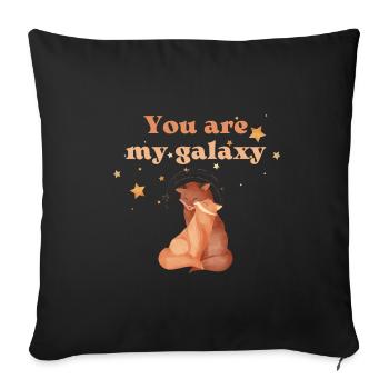 J’adore la Saint-Valentin Fox Couple Tu es ma galaxie - Housse de coussin décorative 45 x 45 cm - noir - Devant