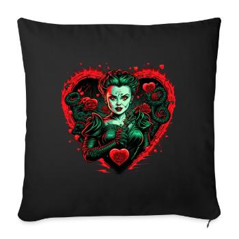 Mistress Valentine | Valentinstag | Valentines Day - Sofakissenbezug 45 x 45 cm - Schwarz - Vorne