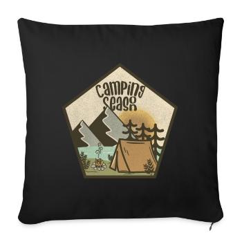 Saison de camping - Housse de coussin décorative 45 x 45 cm - noir - Devant