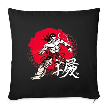 Japanischer Krieger Tradition Kampfkunst - Sofakissenbezug 45 x 45 cm - Schwarz - Vorne