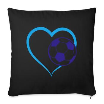 Amour du cœur du football | Couleurs changeantes - Housse de coussin décorative 45 x 45 cm - noir - Devant