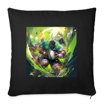 Rugby Rage - Sofa pillowcase 17,3'' x 17,3'' (45 x 45 cm) - black - Front