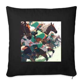 Course Hippique - Epic - Housse de coussin décorative 45 x 45 cm - noir - Devant