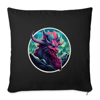 Chinesischer Drache, Dragon - Sofakissenbezug 45 x 45 cm - Schwarz - Vorne