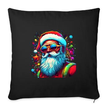 Weihnachtsmann, Ugly Christmas - Sofakissenbezug 45 x 45 cm - Schwarz - Vorne