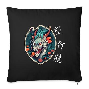 Chinesischer Drache, Dragon - Sofakissenbezug 45 x 45 cm - Schwarz - Vorne