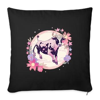 Purple moo moo - Sofa pillowcase 17,3'' x 17,3'' (45 x 45 cm) - black - Front