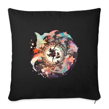 Sprint to the Heart of the Universe - Sofa pillowcase 17,3'' x 17,3'' (45 x 45 cm) - black - Front