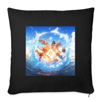 Sommer-Kampf - Sofakissenbezug 45 x 45 cm - Schwarz - Vorne