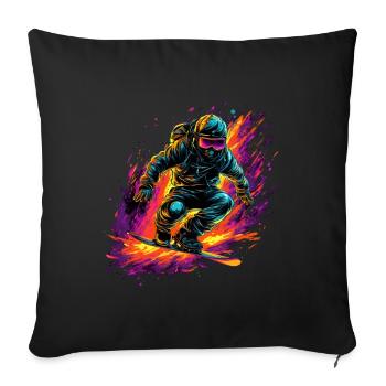 Snowboard - Sofakissenbezug 45 x 45 cm - Schwarz - Vorne