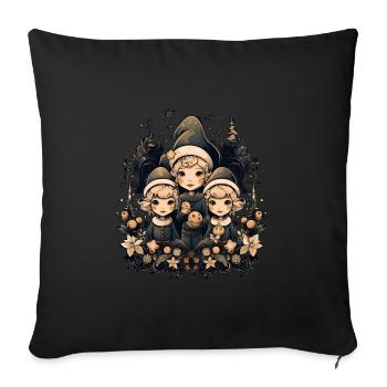 Weihnachtsmann, Ugly Christmas, Elfen - Sofakissenbezug 45 x 45 cm - Schwarz - Vorne