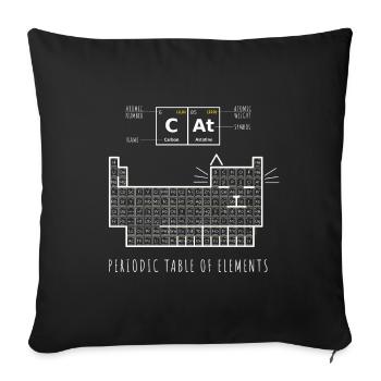 Chemie Katze Periodensystem der Elemente - Sofakissenbezug 45 x 45 cm - Schwarz - Vorne