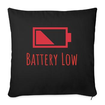 Battery Low Icon and Text - Sofa pillowcase 17,3'' x 17,3'' (45 x 45 cm) - black - Front