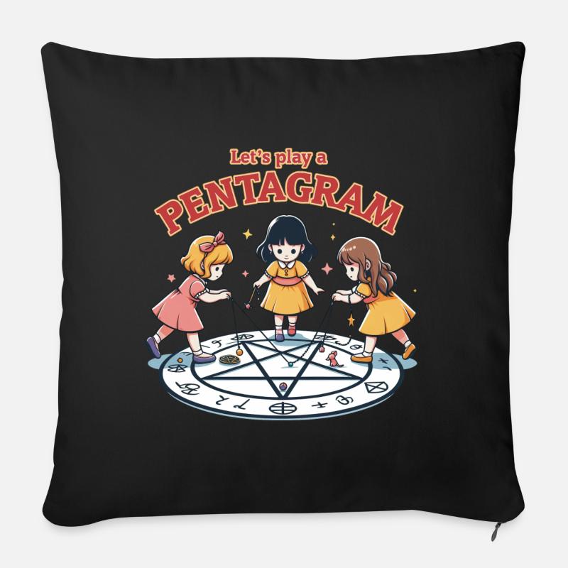 Let's Play A Pentagram Funny Kids - Sofa pillowcase 17,3'' x 17,3'' (45 x 45 cm) - black