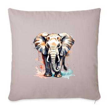 Elephant in colors - Sofa pillowcase 17,3'' x 17,3'' (45 x 45 cm) - light taupe - Front