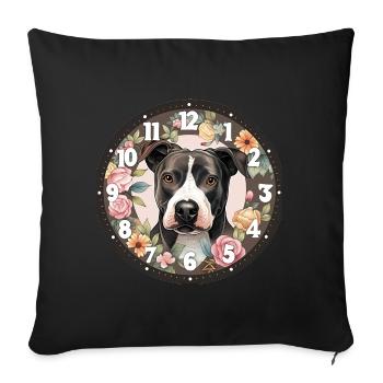 L'heure des fleurs - Housse de coussin décorative 45 x 45 cm - noir - Devant