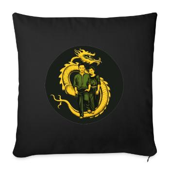 La promenade du dragon - Housse de coussin décorative 45 x 45 cm - noir - Devant