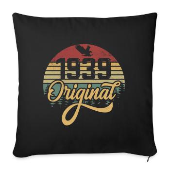 Original 1939 Vintage - 1939 Birthday Gift - Sofa pillowcase 17,3'' x 17,3'' (45 x 45 cm) - black - Front