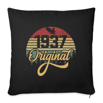 Original 1937 Vintage - Cadeau D’anniversaire 1937 - Housse de coussin décorative 45 x 45 cm - noir - Devant
