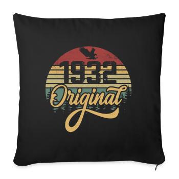 Original 1932 Vintage - Cadeau D’anniversaire 1932 - Housse de coussin décorative 45 x 45 cm - noir - Devant