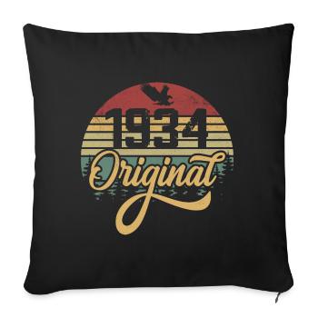 Original 1934 Vintage - 1934 Birthday Gift - Sofa pillowcase 17,3'' x 17,3'' (45 x 45 cm) - black - Front