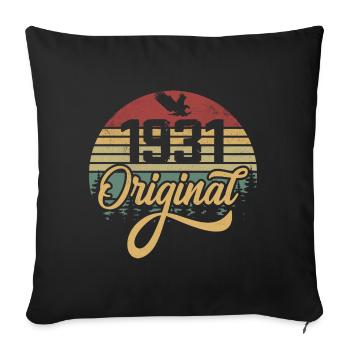 Original 1931 Vintage - Cadeau D’anniversaire 1931 - Housse de coussin décorative 45 x 45 cm - noir - Devant