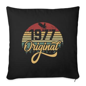 Original 1977 Vintage - Cadeau D’anniversaire 1977 - Housse de coussin décorative 45 x 45 cm - noir - Devant