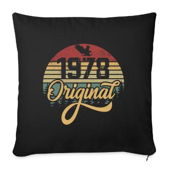 Original 1978 Vintage - Cadeau D’anniversaire 1978 - Housse de coussin décorative 45 x 45 cm - noir - Devant