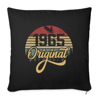 Original 1965 Vintage - 1965 Birthday Gift - Sofa pillowcase 17,3'' x 17,3'' (45 x 45 cm) - black - Front
