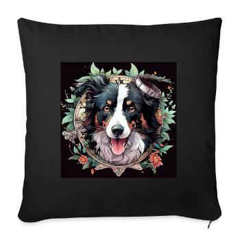 Hi here I am - Sofa pillowcase 17,3'' x 17,3'' (45 x 45 cm) - black - Front